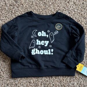Cat & Jack Black Glow-in-the-Dark Crewneck Lightweight Ghost Sweatshirt Size 4T